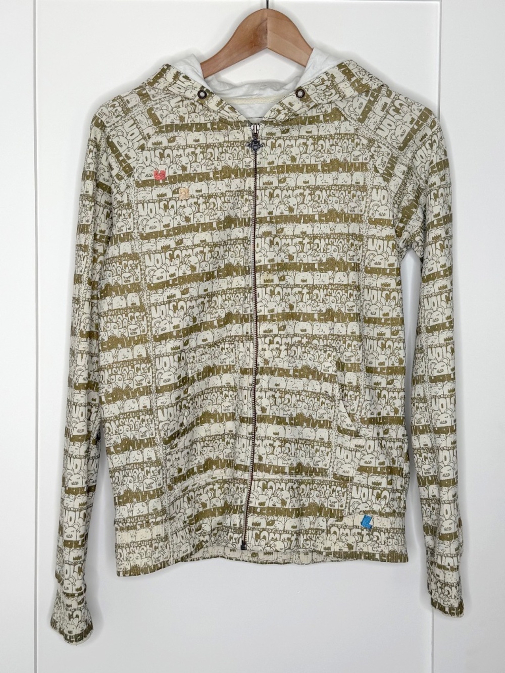 Volcom Vintage Monstripe All-over Print Featured Artist Zip Up Hoodie Size M